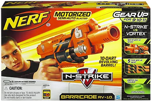 Vintage Nerf N-strike Barricade RV-10 Foam Dart Gun Toy 