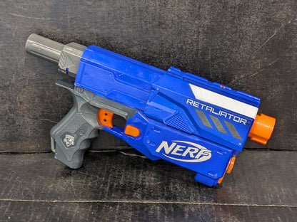 NERF N-STRIKE RETALIATOR Elite Blaster!! Barrel, Blue Blaster & 12 NERF N-STRIKE RETALIATOR Elite Blaster!! Barrel, Blue Blaster & 12