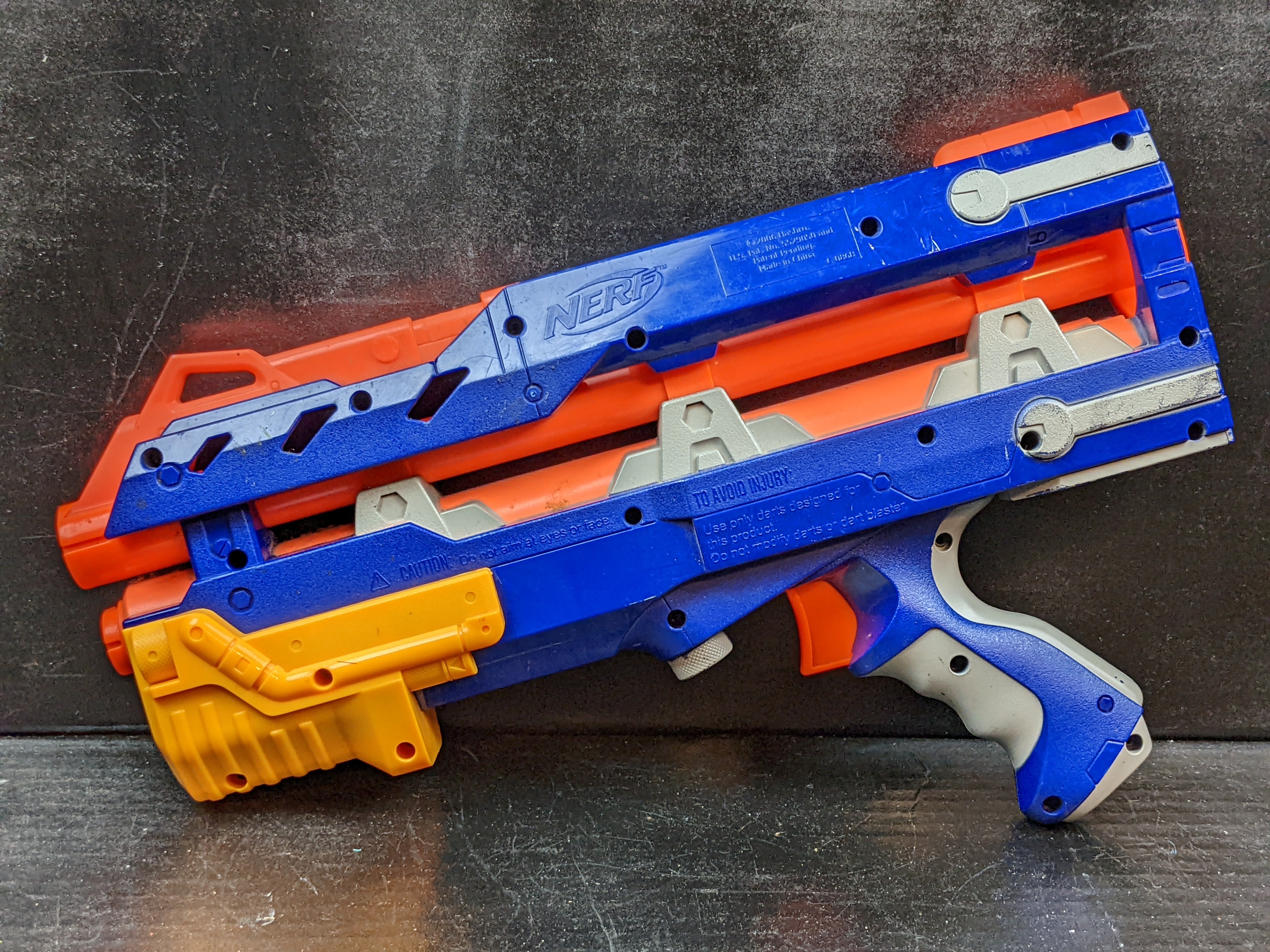 Nerf Longshot CS-6 Tactical Sniper Scope Longstrike Blue w/ Yellow & Orange