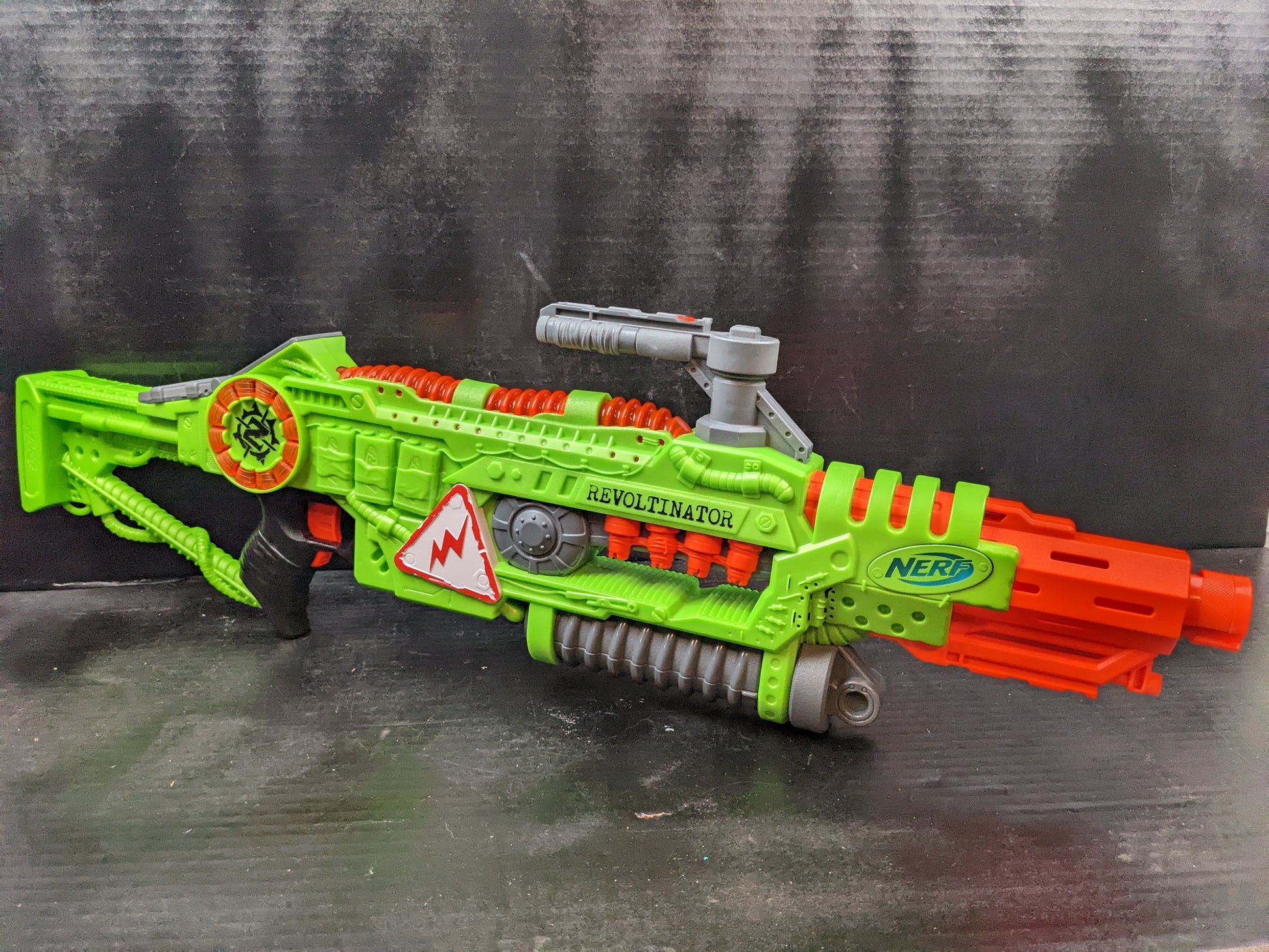 NERF Revoltinator Zombie Strike Toy Blaster with Motorized Lights Sounds &  18 Official Darts for Kids, Teens, & Adults