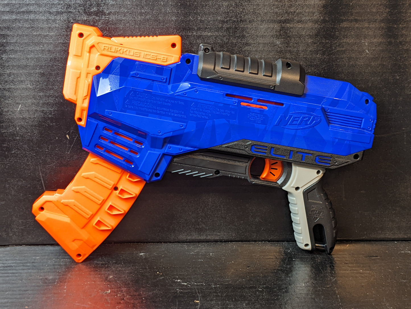 Lança Dardo Elite Rukkus Ics 8, Nerf, Azul/laranja