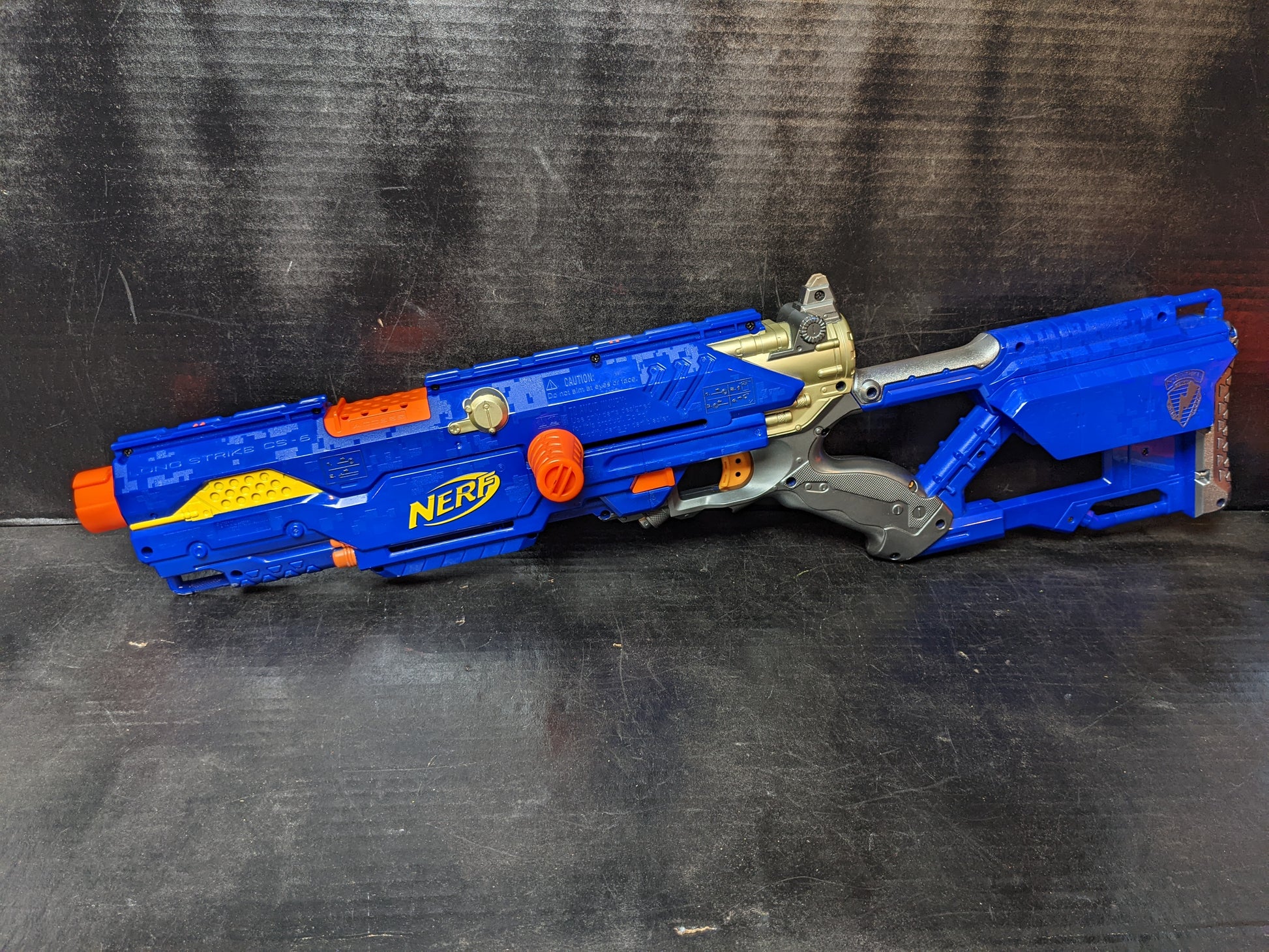 NERF N-STRIKE LONGSTRIKE CS-6 DART BLASTER SNIPER RIFLE WITH SCOPE AND MAG